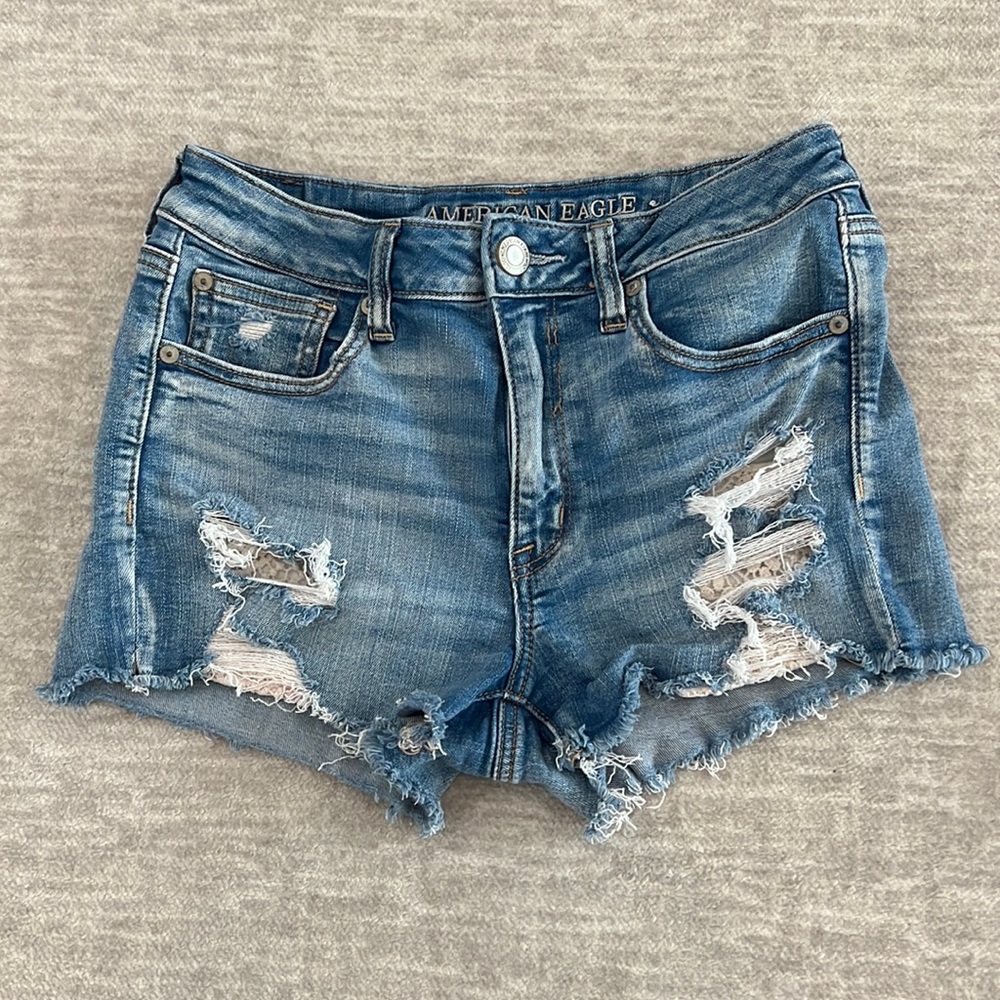 American Eagle Next Level Stretch X Hi-Rise Shortie Short Womens Size 8